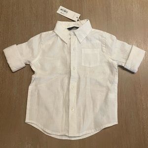 18-24M NWT Janie and Jack White Linen Shirt!